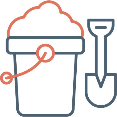 Kum kovası ikonu vektör çizimi