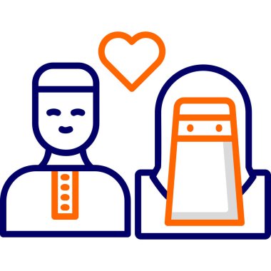 Düğün düz biçim simgesi tasarımı