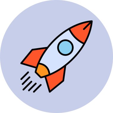 roket ikonu vektör illüstrasyonu