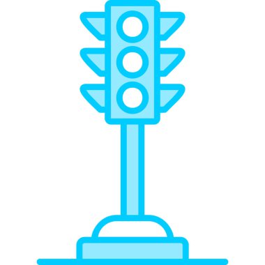 Trafik ışığı düz simgesi, vektör illüstrasyonu