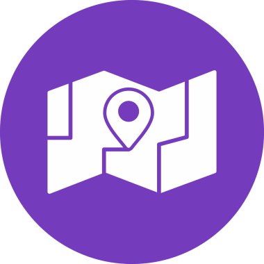 Harita simgesi, konum belirleyici sembol. düz dizayn.