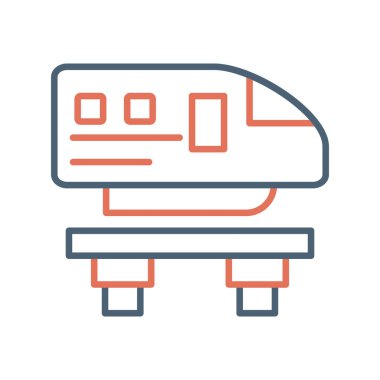 illustration of modern Subway train on railroad