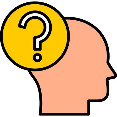 Düşünüyorum. Web simgesi basit illüstrasyon