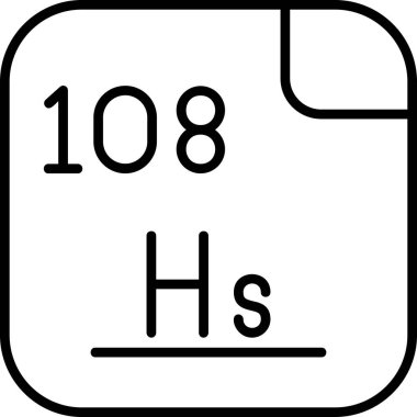 Hassium, kimyasal element, ağ basit illüstrasyon