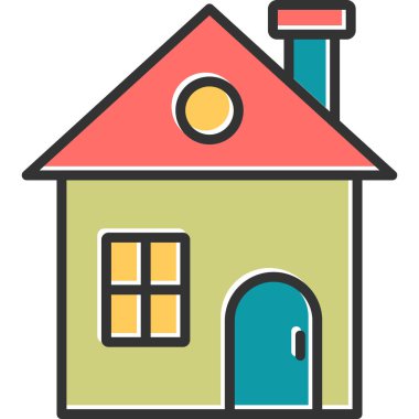 Arkaplanda emlak evi simgesi.