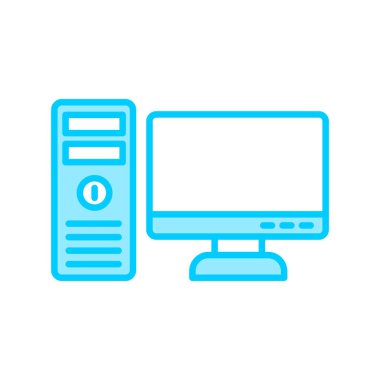 Bilgisayar ekranı ikon vektörü. İnce çizgi işareti. izole edilmiş sınır sembolü çizimi