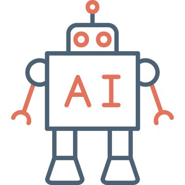 robot. Web simgesi basit illüstrasyon