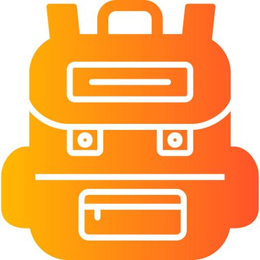 Sırt çantası. Web simgesi vektör illüstrasyonu