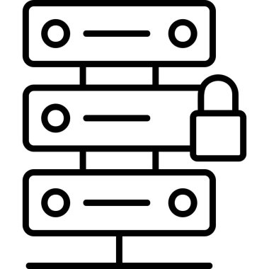 Sunucu. Web simgesi basit illüstrasyon
