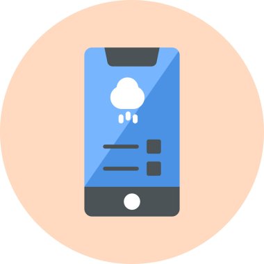 Phone Weather Forcast web icon, vector illustration