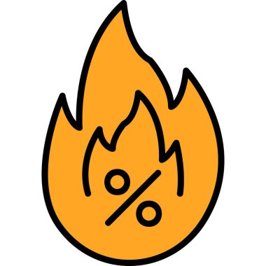 Bir ateş işaretinin vektör illüstrasyonu