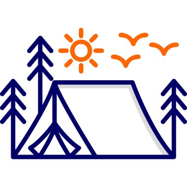 kamp çadırı ikonu vektör illüstrasyonu