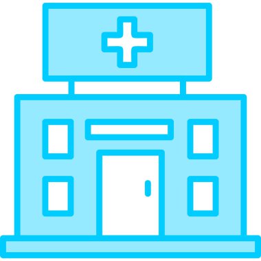 Hastane. Web simgesi basit illüstrasyon