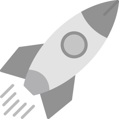 Roket. Web simgesi basit illüstrasyon