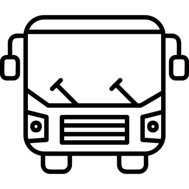 Otobüs simgesi, modern tasarım illüstrasyonu