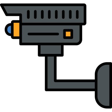 CCTV kamera simgesi, vektör illüstrasyonu basit tasarım