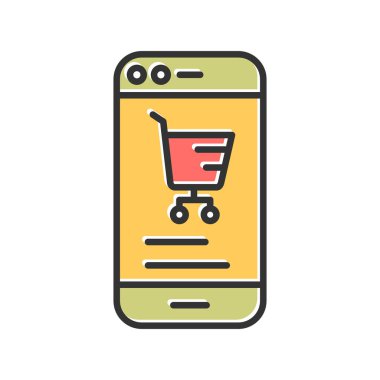 Online Phone Marketing web icon, vector illustration