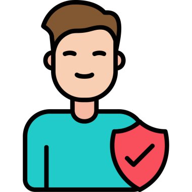 Kalkan. Web simgesi basit illüstrasyon