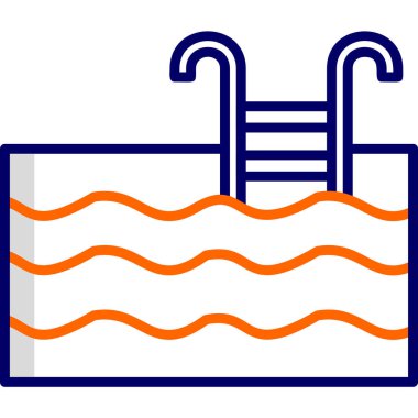 Yaz yüzme havuzunda su. Web simgesi illüstrasyonu