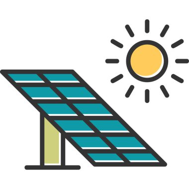 Güneş paneli. Basit resimleme