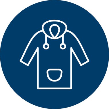 Giysi ikonu. Yağmurluğun vektör illüstrasyonu 