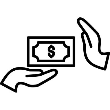 Rüşvet reddi modern ikon vektör illüstrasyonu