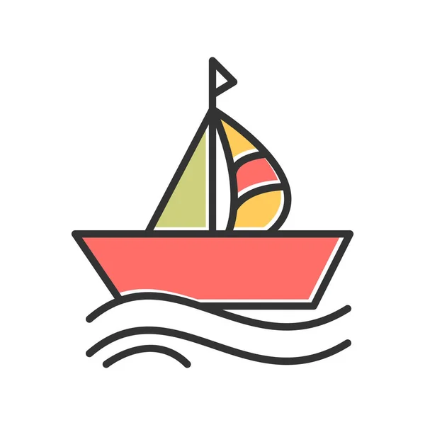 Barco Vela Icono Vector Ilustración Diseño — Archivo Imágenes Vectoriales