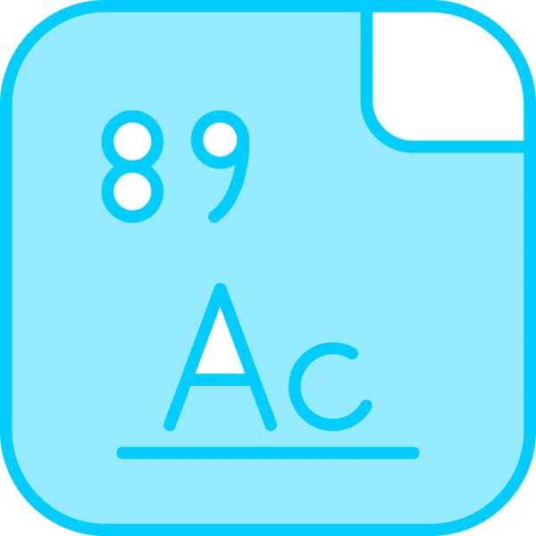 악티늄은 89를가진 원소이다 아이콘 — 스톡 벡터