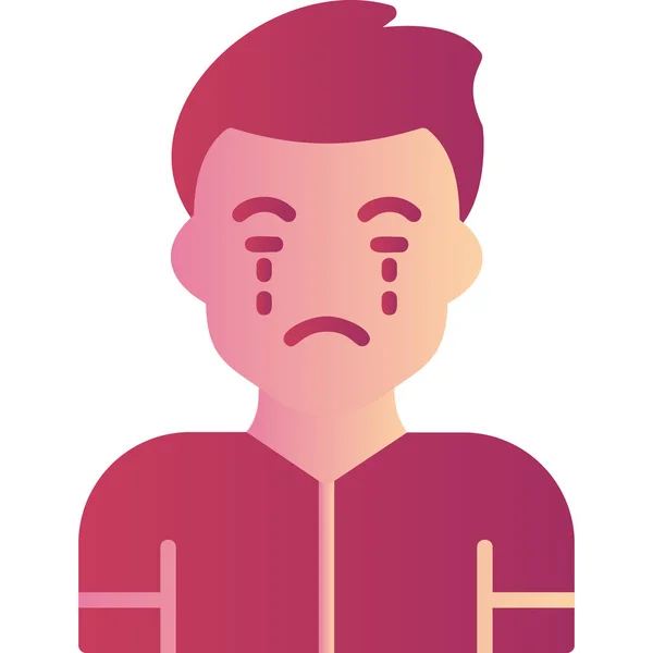 Man Face Tears Suffering Pain Sad Face Illustration — Stock Vector