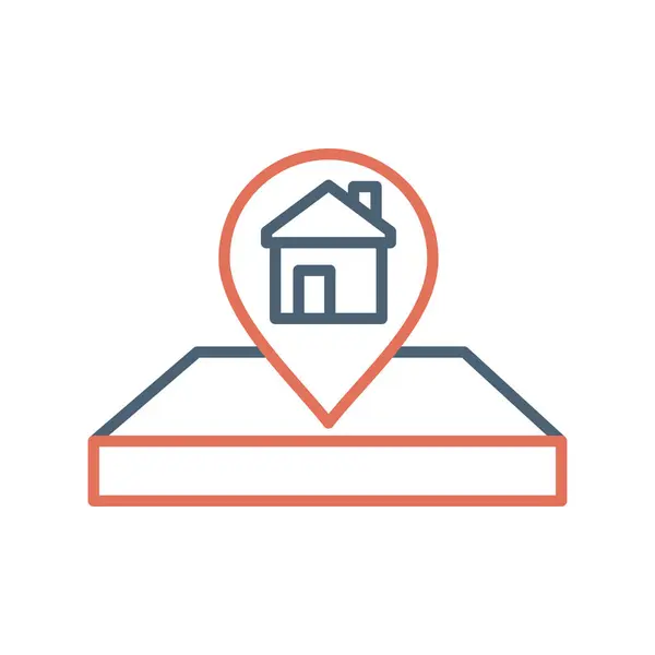House Location Navigation Pin Web Icon Simple Illustration — стоковый вектор