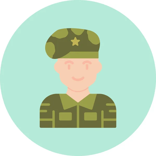 Vektorová Ilustrace Ikony Voják — Stockový vektor
