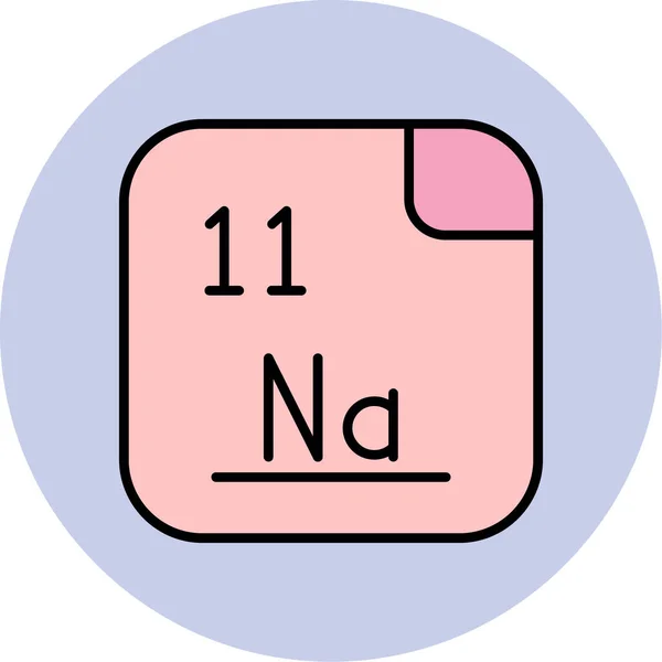 Natrium Chemisch Element Web Eenvoudige Illustratie — Stockvector