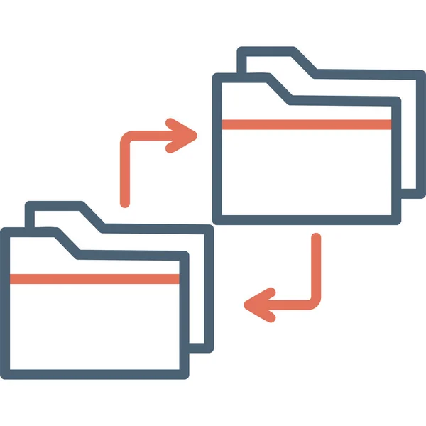 Folder Data Sharing Data Copy Web Icon Vector Illustration — Stock Vector