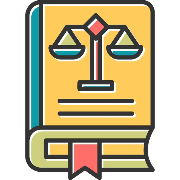 Εικονίδιο Βιβλίου Νόμου Σύγχρονη Εικονογράφηση Σχεδίου — Διανυσματικό Αρχείο