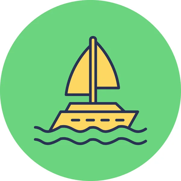 Yacht Illustration Vectorielle Icône Web — Image vectorielle