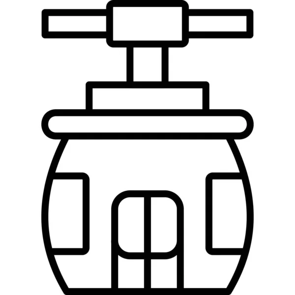 ケーブルウェイアイコンのベクトル図 — ストックベクタ