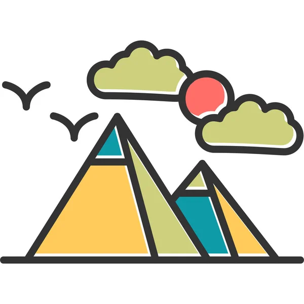 Pirámide Icono Web Ilustración Simple — Vector de stock