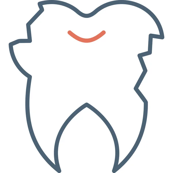 Ikona Złamanego Zęba Nowoczesny Design Ilustracji — Wektor stockowy