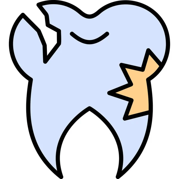 Graphic Cartoon Art Illustration Caries Tooth — 스톡 벡터