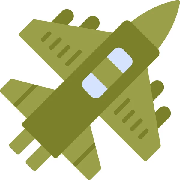 Militair Vliegtuig Icoon Web Illustratie — Stockvector