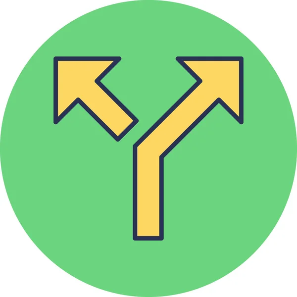 Split Road Web Ikone Einfaches Design — Stockvektor
