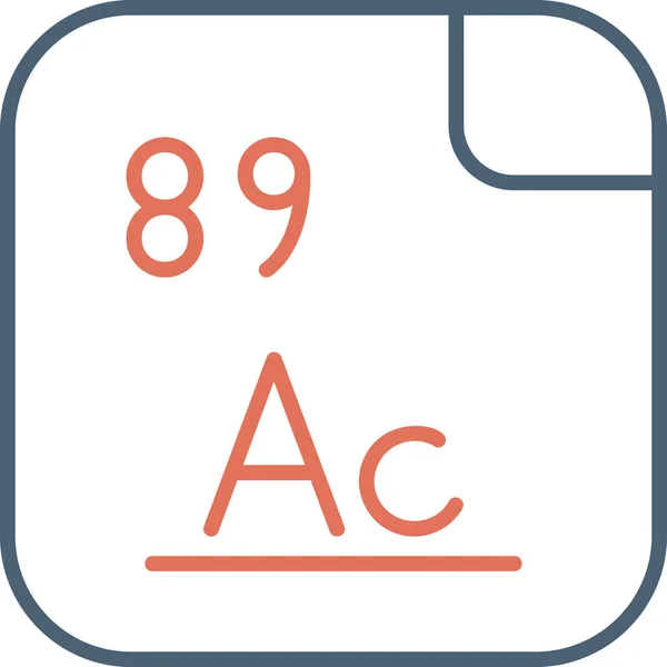 Aktinium Ist Ein Chemisches Element Mit Dem Symbol Und Der — Stockvektor
