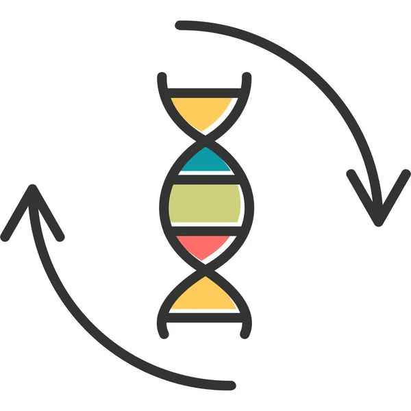 Struttura Genetica Del Dna Icona Web — Vettoriale Stock