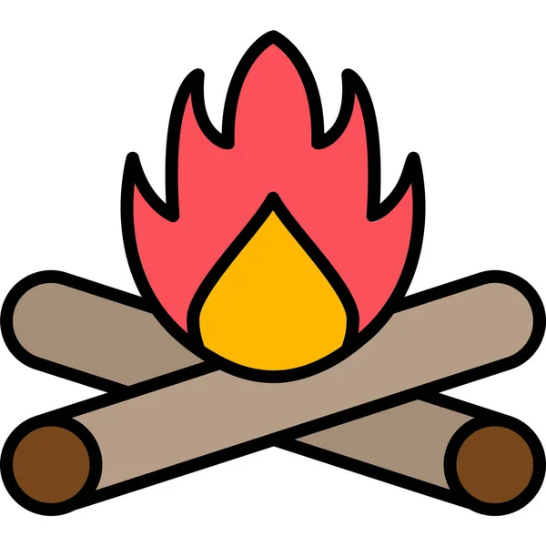 Campfire Icon Vector Illustration — Stock Vector