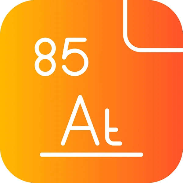 Astatine Chemisch Element Web Eenvoudige Illustratie — Stockvector