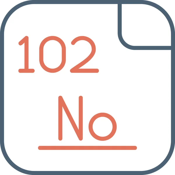 Химический Символ Менделеева 102 Нобелиум — стоковый вектор