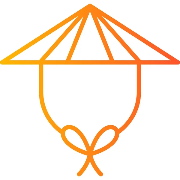 Chinesische Hut Web Ikone Einfache Illustration — Stockvektor