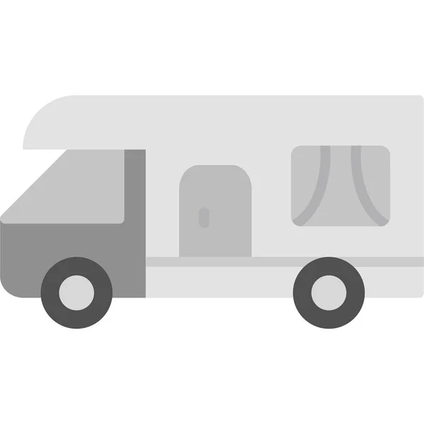 Caravana Remolque Icono Web Ilustración Simple — Vector de stock