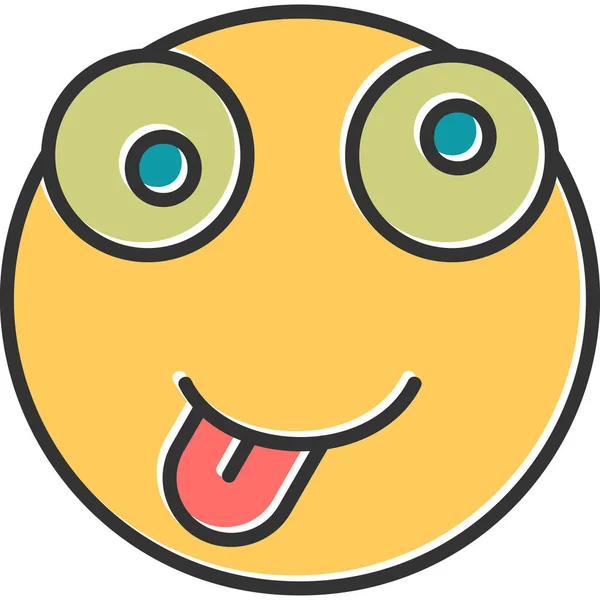 Gesicht Emoticon Vektor Illustration Emoji Verrückte Emotionen Avatar — Stockvektor