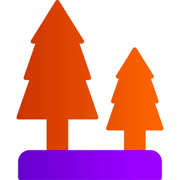 Árvores Floresta Web Ícone Vetor Ilustração —  Vetores de Stock